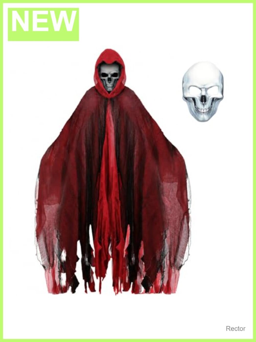 Hooded Grim Reaper Cloak Skull Mask Halloween Costume